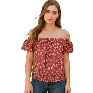 ROOMMATES Boho Floral Peasant Blouse